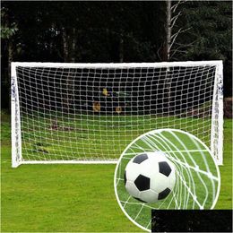 Balls Backyard Soccer Ball Goal Net Cotton Mesh Football Sports Straps Replacement For Kids Adts Gates Training Drop Delivery Dhhwc