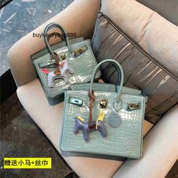 Genuine Leather Handbag Bk 2024 New Love Horse Womens Bag Bag Crocodile Pattern Bag Handheld Crossbody Bag Bag