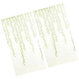 Curtain Window Tulle Sheer Transparent Curtains Plant Decor Screen Lemon Green