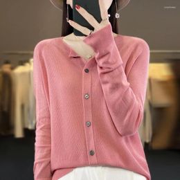 Women's Knits Women Fine Wool Knitted Sweater Autumn Winter O-Neck First Line Seamless Top Cardigan Casual Long Sleeve Bottoming Knitwear