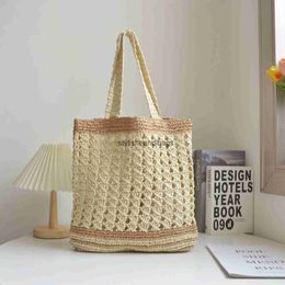 Totes 2023 Large Size Handbags Totes Straw Beach Holiday Bags Casual Patchwork Travel Bags 2 Colours Drop ShippingH24219