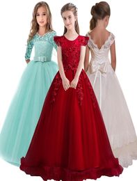 414 Yrs Lace Teenagers Kids Girls Wedding Long Girl Dress elegant Princess Party Pageant Formal Dress Baby Children039s dress 2357397