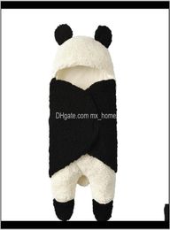 Blankets Swaddling Nursery Bedding Baby Kids Maternitythick Warm Plush Swaddle Cartoon Panda Modelling Born Baby Sleeping Wrap B8939198