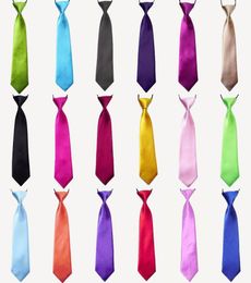 100Pc Baby Boy School Wedding Elastic Neckties neck TiesSolid Plain Colours 32 Child School Tie boy2606494