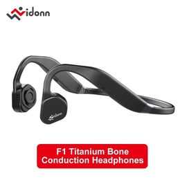 Cell Phone Earphones Vidonn F1 Titanium Bone Conduction Headphones Wireless Bluetooth Earphone Outdoor Sports Headset IP55 Waterproof with Microphone YQ240219
