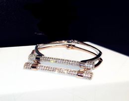 full cz diamondstudded bangle silver rose gold bracelet for women6575016