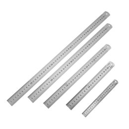 wholesale 1Pcs Double Side Scale Stainless Steel Straight Ruler Measuring Tool School Office Supplies ZZ