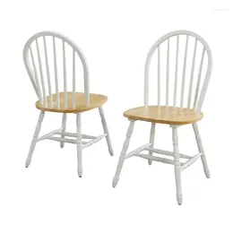 Camp Furniture Homes And Gardens Autumn Lane Windsor Solid Wood Dining Chairs White Oak (Set Of 2) Outdoor Chair Garden