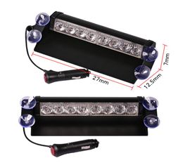 Car Led Emergency Strobe Flash Warning Light 12V 8 Led Flashing Lights Red Blue White Green Police styling9782798