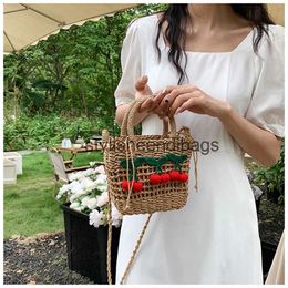 Shoulder Bags 2023 New Women Straw Shoulder Bags Summer Cross Body Bags Phone Bags For Girls Travel Bags 2 Colours Drop ShippingH24219
