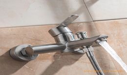 High Bathroom Shower SUS 304 Stainless Steel Bathtub Faucet Wall Mounted Outdoor Shower Fixtures One Button Two Control System8227395
