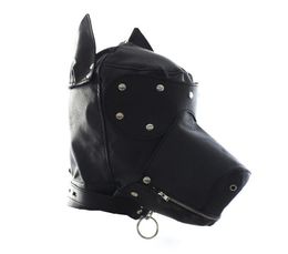 Fetish Leather SM Hood Dog Mask Head Harness Sex Slave Collar Leash Mouth Gag BDSM Bondage Blindfold Sex Toys For Couple Au Reve6986015