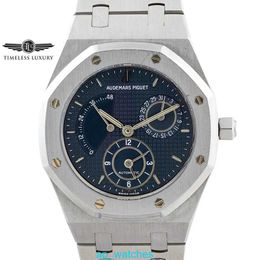 Brand Wristwatch Audemar Pigue Mechanical Watches Royal Oak Dual Time Blue Dial 36mm Men's Luxury Automatic Watch 25730ST FUN KAX8