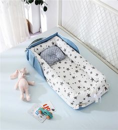 Portable Newborn Baby Crib Nest Bed for Baby Boys Girls Travel Infant Cotton Cradle Crib Baby Sleeping Set 2011285577943