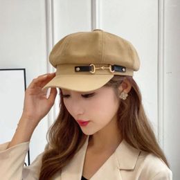 Berets Soft Vintage Beret Hat Fashion Adjustable Woolen Sboy Painter Cap Paperboy Octagonal Women