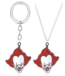 Horror Movie IT Clown Pennywise Alloy Keychain Key Chains Keyfob Keyring Key Chain Pendant Necklace Chain Jewelry Accessories2175238