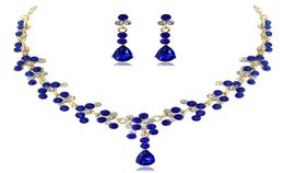 Green Blue white Red crystal earrings necklace bridal Jewellery sets for women elegant wedding Jewellery set aniversary Formal Event4556972