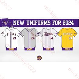 Christian Little Tommy White 2024 LSU Baseball Jersey 16 Brady Neal 22 Jared Jones 28 Paxton Kling 6 Brayden Jobert Custom Stitched LSU Tigers Jerseys