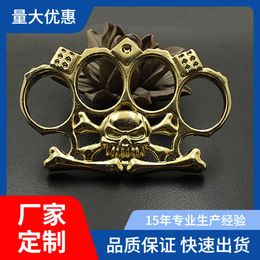 Copper Skeleton Finger Tiger Four Fingers Self Defence Designer Bad Person Portable Wolf Hand Support Fist Set Edc Outdoor Wilderness Survival ZNHD