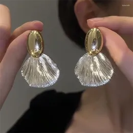 Dangle Earrings Vintage Silver Color Metal Big Shell Stud For Women Fashion Punk Geometry Earring Jewelry Wholesale