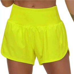 l-18 Quick Drying Sports Hotty Hot Shorts Women's Casual Fitness Fake Two-piece Light Proof Lined Yoga Leggings Running Golf Biker Pa