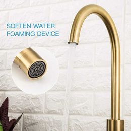 Bathroom Sink Faucets Stainless Steel Gold Kitchen Faucet Brushed Gold Washbasin Basin Mixed Kitchen Hot and Cold Water Faucet