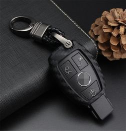 For Mercedes- Fob, Car Key Fob Case For Mercedes A C E S Class GLK CLA GLA GLC GLE CLS SLK AMG E260l C200l - Black-Weave Keychain2381078