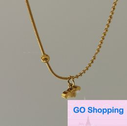 Top Asymmetric Necklace 18K Gold Plating Simple 316 Titanium Steel Colorfast Clavicle Chain