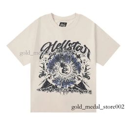 Hellstar T Shirt Designer T Shirts Graphic Tee Cloth All-match Clothes Hipster Washed Fabric Street Graffiti Letter Foil Print Vintage Coloeful Loose Hellstar 85