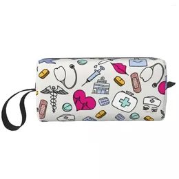 Cosmetic Bags Nursing Pattern Makeup Bag Women Travel Organiser Cute Health Care Storage Toiletry Dopp Kit Case Box