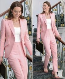 New Pink Women Suits Lady Formal Business Office Tuxedos Mother Wedding Party Special Occasions Ladies Two-Piece Set Jacket Pants A30