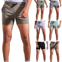 Running Shorts High Elastic Sports Pants Men'S Fast Dry Athletic Men Big And Tall Short Mens Wear Clothes Workout Mesh