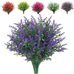 Decorative Flowers 35cm Artificial Outdoor UV Resistant Greenery Shrubs Plants For Home Kitchen Office Wedding Garden Decor Fake Flower