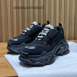 Designer Balencigs Fashion Casual Shoes Roller Skates 2024 Paris New Dad Shoes with Genuine Leather Lacing Thick Sole Elevated Air Couple Casual Sports Shoes 656F