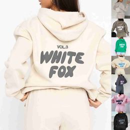 Designer Tracksuit White Fox Hoodie Sets Two 2 Piece Set Women Mens Clothing Sporty Long Sleeved Pullover Hooded 12 Colours Spring Autumn Wint 5OS5