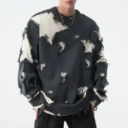 Men's Sweaters Fleece Sweater For Chinese Chic Star Fashion Round Neck Dark Dress Original Avant-garde Autumn Pullover