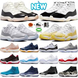 2024 Designer 11 Basketball Shoes Men Women 11s Gratitude Neapolitan Cement Grey Pink Yellow Snakeskin University Blue Cherry Dolphins Mens Trainer Sport Sneakers