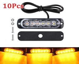 10pcs Car LED Lights Amber Truck Urgent Warning Fog Working Luminous Accessories Strobe Lamps Auto Accessories with 6 LEDpc5416934