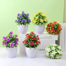 Flores decorativas artificial em vaso simulação falso lótus amarelo vermelho laranja rosa roxo plantas flor casa jardim mesa decoração quarto