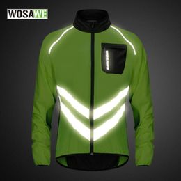 Cycling Jackets WOSAWE Reflective Windproof Men's Jacket Breathable Mtb Road Mountain Bike Vest Sleeveless Safety Sports Wind268o