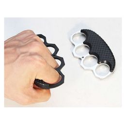 Tiger Fibreglass Stainless Steel Self Defence Device Four Hand Support Buckle Fist Set Finger Ring Wolf Strike Equipment 135170