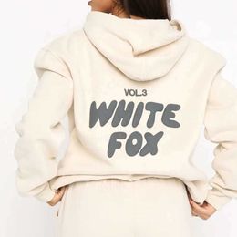 White Fox Hoodie Designer Tracksuit Sets Two 2 Piece Women Clothes Clothing Set Sporty Long Sleeved Pullover Hooded Tracksuits Spring Autumn M1A5