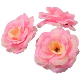 Decorative Flowers 10pcs Bright Color Fake Rose Heads Multifunctional For Wedding Birthday Party Decor