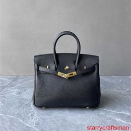 Genuine Leather Bags Trusted Luxury Handbag Genuine Leather Tail Single Texture Handbag with Versatile Foreign Style Top Layer Cowhide Platinum Bag L with LOGO HBTH