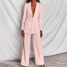 New Pink Women Suits Lady Formal Business Office Tuxedos Mother Wedding Party Special Occasions Ladies Two-Piece Set Jacket Pants A33