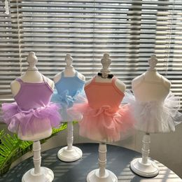 Dog Ballet Style Hanging Gauze Skirt for Fairy Group Layup and Wearing Bottom Ballet Skirt Cute Puff Skirt Dogs Costumes CSD2402206