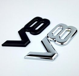 Metal 3D V8 Engine Displacement Car Badge V8 Emblem Logo Sticker V8 Auto Car Decal Badge Styling2845809