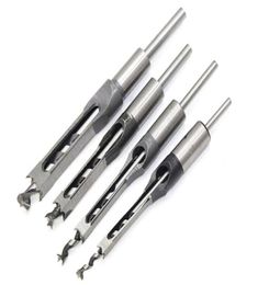 4PCS Square Hole Mortiser Drill Bit Woodworking Drill Kits Mortising Hole Drills DIY Woodworking Tools5723017