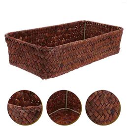 Kitchen Storage Cutlery Basket Creative Woven Home Desktop Tabletop Sundry Organizer Hamper