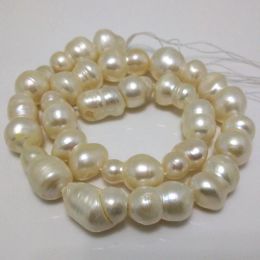 Necklaces 16 inches 1320mm Natural White Peanut Shaped Baroque Pearl Loose Strand